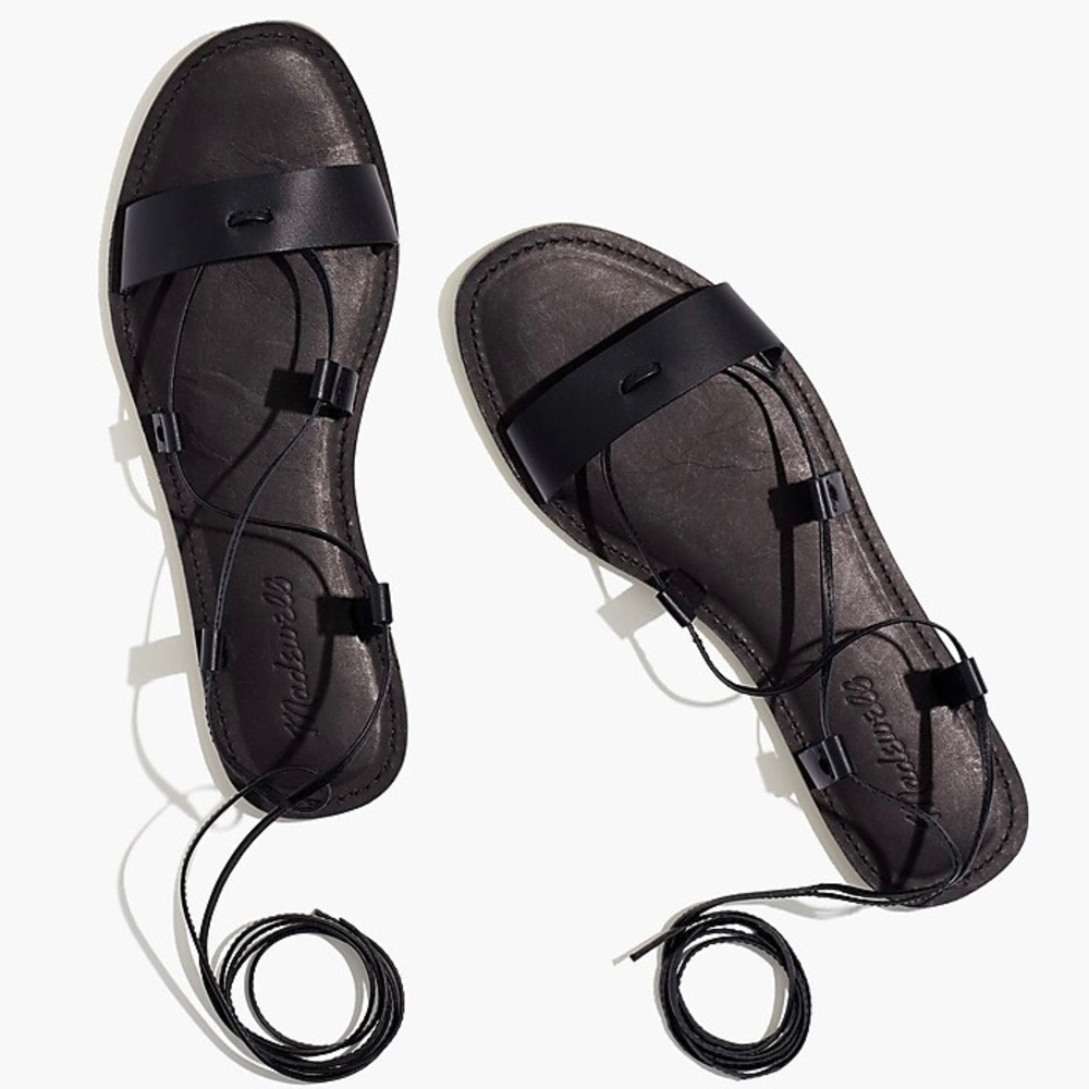 Madewell The Boardwalk Lace-Up Sandal in Leather Size 5.5 women shoes
